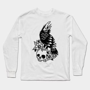 Crow and skull Long Sleeve T-Shirt